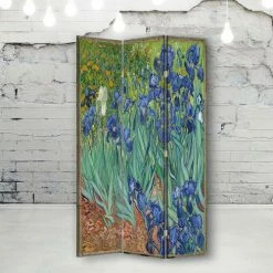 Legendarte Paravents Paravent - Cloison Iris - Vincent Van Gogh Cm 110x150 (3 Volets) -Meubles d'appoint Soldes paravent cloison iris vincent van gogh cm 110x150 3 volets 2