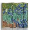Legendarte Paravents Paravent - Cloison Iris - Vincent Van Gogh Cm 180x170 (5 Volets) -Meubles d'appoint Soldes paravent cloison iris vincent van gogh cm 180x170 5 volets