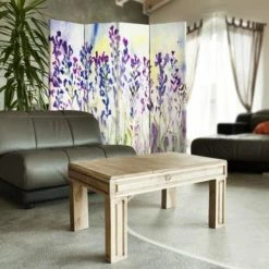 Legendarte Paravents Paravent Cloison Lavender Watercolour 145x180cm (4 Volets) -Meubles d'appoint Soldes paravent cloison lavender watercolour 145x180cm 4 volets 2