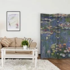 Legendarte Paravents Paravent Cloison Nymphéas - Claude Monet 145x180cm (4 Volets) -Meubles d'appoint Soldes paravent cloison nympheas claude monet 145x180cm 4 volets 2