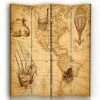 Legendarte Paravents Paravent Cloison Voyages Américains 145x180cm (4 Volets) -Meubles d'appoint Soldes paravent cloison voyages americains 145x180cm 4 volets