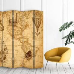 Legendarte Paravents Paravent - Cloison Voyages Américains Cm 180x170 (5 Volets) -Meubles d'appoint Soldes paravent cloison voyages americains cm 180x170 5 volets 2