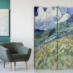 Legendarte Paravents Paravent - Cloison Vue De Saint-Rémy - Van Gogh Cm 145x170 (4 Volets) -Meubles d'appoint Soldes paravent cloison vue de saint remy van gogh cm 145x170 4 volets 2
