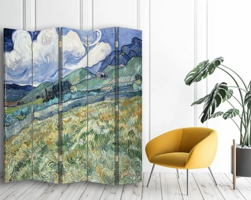 Legendarte Paravents Paravent - Cloison Vue De Saint-Rémy - Van Gogh Cm 180x170 (5 Volets) 5 Legendarte Paravents Paravent - Cloison Vue De Saint-Rémy - Van Gogh Cm 180x170 (5 Volets) – Image 3