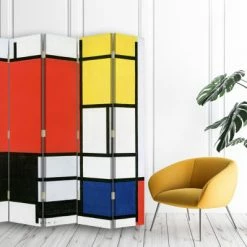 Legendarte Paravents Paravent Composition Avec Large Plan Rouge, Mondrian Cm 180x170 (5x) 7 Legendarte Paravents Paravent Composition Avec Large Plan Rouge, Mondrian Cm 180x170 (5x) -Meubles d'appoint Soldes paravent composition avec large plan rouge mondrian cm 180x170 5x 1