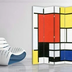 Legendarte Paravents Paravent Composition Avec Large Plan Rouge, Mondrian Cm 180x170 (5x) 8 Legendarte Paravents Paravent Composition Avec Large Plan Rouge, Mondrian Cm 180x170 (5x) -Meubles d'appoint Soldes paravent composition avec large plan rouge mondrian cm 180x170 5x 2