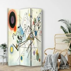 Legendarte Paravents Paravent Composition VIII - Wassily Kandinsky Cm 110x150 (3 Volets) -Meubles d'appoint Soldes paravent composition viii wassily kandinsky cm 110x150 3 volets 1