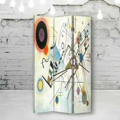 Legendarte Paravents Paravent Composition VIII - Wassily Kandinsky Cm 110x150 (3 Volets) -Meubles d'appoint Soldes paravent composition viii wassily kandinsky cm 110x150 3 volets 2