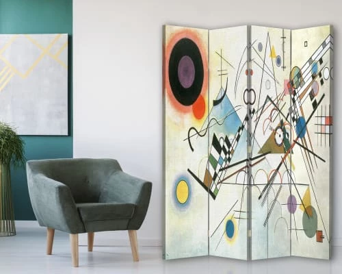 Legendarte Paravents Paravent Composition VIII - Wassily Kandinsky Cm 145x170 (4 Volets) 4 Legendarte Paravents Paravent Composition VIII - Wassily Kandinsky Cm 145x170 (4 Volets) – Image 2