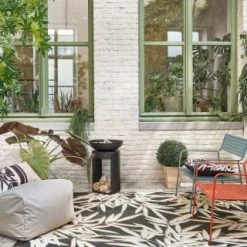 Maisons Du Monde Paravents Paravent D'extérieur En Métal Imprimé Feuillage Noir -Meubles d'appoint Soldes paravent d exterieur en metal imprime feuillage noir 1000 9 36 220329 4