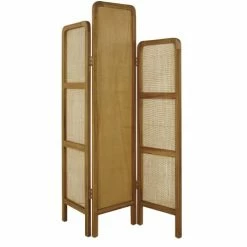 Maisons Du Monde Paravents Paravent En Bois De Teck, Rotin Et Miroir -Meubles d'appoint Soldes paravent en bois de teck rotin et miroir 1000 10 26 225362 3
