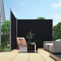 RED DECO Paravents Paravent Extérieur Rétractable Gris 600 X 140 Cm -Meubles d'appoint Soldes paravent exterieur retractable gris 600 x 140 cm 2