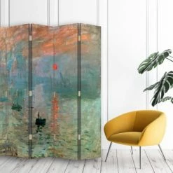 Legendarte Paravents Paravent Impression. Soleil Levant, Claude Monet Cm 180x170 (5 Volets) -Meubles d'appoint Soldes paravent impression soleil levant claude monet cm 180x170 5 volets 1