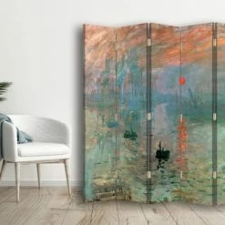 Legendarte Paravents Paravent Impression. Soleil Levant, Claude Monet Cm 180x170 (5 Volets) -Meubles d'appoint Soldes paravent impression soleil levant claude monet cm 180x170 5 volets 2