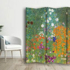 Legendarte Paravents Paravent Jarden De Fleurs - Gustav Klimt Cm 180x170 (5 Volets) -Meubles d'appoint Soldes paravent jarden de fleurs gustav klimt cm 180x170 5 volets 2