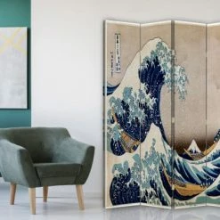 Legendarte Paravents Paravent La Grande Vague De Kanagawa - K. Hokusai 145x180cm (4x) -Meubles d'appoint Soldes paravent la grande vague de kanagawa k hokusai 145x180cm 4x 1