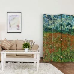Legendarte Paravents Paravent Le Champ Des Coquelicots - Van Gogh 145x180cm (4 Volets) -Meubles d'appoint Soldes paravent le champ des coquelicots van gogh 145x180cm 4 volets 2