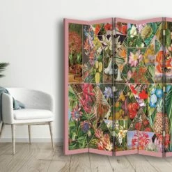 Legendarte Paravents Paravent Marianne North - Maria Rita Minelli Cm 180x170 (5 Volets) -Meubles d'appoint Soldes paravent marianne north maria rita minelli cm 180x170 5 volets 2