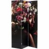 Kare Design Paravents Paravent Noir Imprimé Femmes Et Fleurs -Meubles d'appoint Soldes paravent noir imprime femmes et fleurs