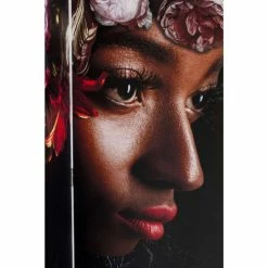 Kare Design Paravents Paravent Noir Imprimé Femmes Et Fleurs -Meubles d'appoint Soldes paravent noir imprime femmes et fleurs 4