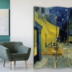 Legendarte Paravents Paravent Terrasse Du Café Le Soir - Van Gogh Cm 145x180 (4 Volets) -Meubles d'appoint Soldes paravent terrasse du cafe le soir van gogh cm 145x180 4 volets 2