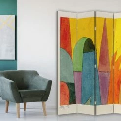 Legendarte Paravents Paravent With The Mauve Triangle - Paul Klee Cm 145x170 (4 Volets) -Meubles d'appoint Soldes paravent with the mauve triangle paul klee cm 145x170 4 volets 2