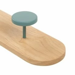 Maisons Du Monde Portemanteaux Et Patères Patère 4 Crochets En Bois D'hévéa Et Acier Beige, Bleu Et Marron -Meubles d'appoint Soldes patere 4 crochets en bois d hevea et acier beige bleu et marron 1000 3 19 224658 2