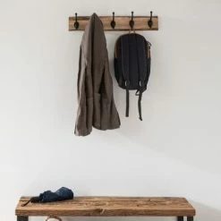 Maisons Du Monde Portemanteaux Et Patères Patère 5 Crochets En Chêne Et Métal -Meubles d'appoint Soldes patere 5 crochets en chene et metal 1000 9 5 189015 6