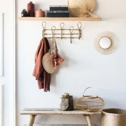 Maisons Du Monde Portemanteaux Et Patères Patère 5 Crochets En Métal Imitation Bambou -Meubles d'appoint Soldes patere 5 crochets en metal imitation bambou 1000 5 24 195471 2