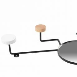 Maisons Du Monde Portemanteaux Et Patères Patère 5 Crochets En Métal Noir Avec Miroir Rond -Meubles d'appoint Soldes patere 5 crochets en metal noir avec miroir rond 1000 11 11 227233 2