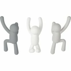 Umbra Portemanteaux Et Patères Patère Bonhomme Buddy (lot De 3) Gris - Blanc