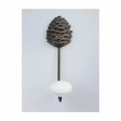 Wadiga Portemanteaux Et Patères Patère Crochet En Métal Marron Et Céramique -Meubles d'appoint Soldes patere crochet en metal marron et ceramique 1