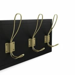 Potiron Paris Portemanteaux Et Patères Patère En Bois Et Métal Noir Et Or -Meubles d'appoint Soldes patere en bois et metal noir et or 3