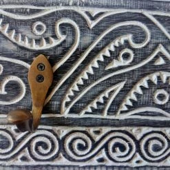 My Bliss Home Portemanteaux Et Patères Patère En Bois Sculpté Noir -Meubles d'appoint Soldes patere en bois sculpte noir 1