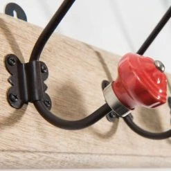 Maisons Du Monde Portemanteaux Et Patères Patère En Manguier 4 Crochets En Métal Et Céramique -Meubles d'appoint Soldes patere en manguier 4 crochets en metal et ceramique 1000 11 9 150274 2