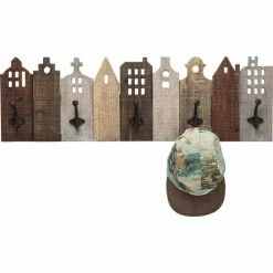 Kare Design Portemanteaux Et Patères Patère Maisons Cinq Crochets En Sapin -Meubles d'appoint Soldes patere maisons cinq crochets en sapin 2