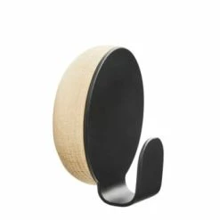 WOUD Portemanteaux Et Patères Patère Noire Et Bois De Chêne -Meubles d'appoint Soldes patere noire et bois de chene 2