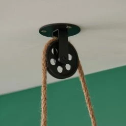 Mob In Valets De Nuits Et Portants Penderie Suspendue Avec Poulie En Corde Et Métal Noir -Meubles d'appoint Soldes penderie suspendue avec poulie en corde et metal noir 3