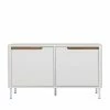 Tenzo Meubles D'entrée Et à Chaussures Petit Meuble De Rangement En Bois 2 Portes L94cm Blanc -Meubles d'appoint Soldes petit meuble de rangement en bois 2 portes l94cm blanc