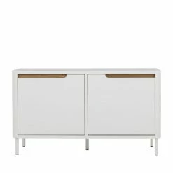 Tenzo Meubles D'entrée Et à Chaussures Petit Meuble De Rangement En Bois 2 Portes L94cm Blanc