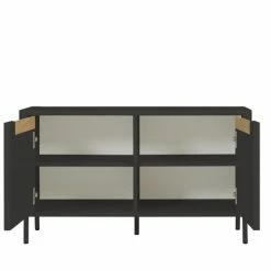 Tenzo Meubles D'entrée Et à Chaussures Petit Meuble De Rangement En Bois 2 Portes L94cm Gris Anthracite -Meubles d'appoint Soldes petit meuble de rangement en bois 2 portes l94cm gris anthracite 2