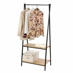 Casâme Valets De Nuits Et Portants Portant 2 étagères Style Industriel - Noir -Meubles d'appoint Soldes portant 2 etageres style industriel noir 2