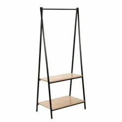 Casâme Valets De Nuits Et Portants Portant 2 étagères Style Industriel - Noir