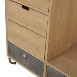 Maisons Du Monde Valets De Nuits Et Portants Portant 4 Tiroirs En Métal Et Sapin Massif -Meubles d'appoint Soldes portant 4 tiroirs en metal et sapin massif 1000 1 24 196045 3