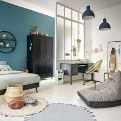 Maisons Du Monde Valets De Nuits Et Portants Portant à Roulettes En Sapin Et Métal Noir -Meubles d'appoint Soldes portant a roulettes en sapin et metal noir 1000 2 3 193564 7