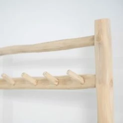 Casatera Meubles D'entrée Et à Chaussures Portant Bois De Teck Jonc De Mer Bois Clair -Meubles d'appoint Soldes portant bois de teck jonc de mer bois clair 3