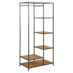 Meubles & Design Valets De Nuits Et Portants Portant Moderne Avec Penderie En Bois Et Métal -Meubles d'appoint Soldes portant moderne avec penderie en bois et metal 2