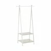 Wadiga Portemanteaux Et Patères Portant Vêtements Bois Et Métal Blanc - 55x45x150cm -Meubles d'appoint Soldes portant vetements bois et metal blanc 55x45x150cm