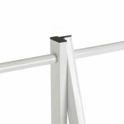 Wadiga Portemanteaux Et Patères Portant Vêtements Bois Et Métal Blanc - 55x45x150cm -Meubles d'appoint Soldes portant vetements bois et metal blanc 55x45x150cm 2