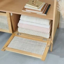 Mob In Valets De Nuits Et Portants Portant Vêtements En Bois Et Cannage Avec Placards -Meubles d'appoint Soldes portant vetements en bois et cannage avec placards 4